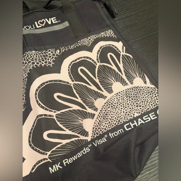 Mary Kay Black & Pink Zip Tote MK Rewards Visa Chase Large Purse Bag - Picture 3 of 3